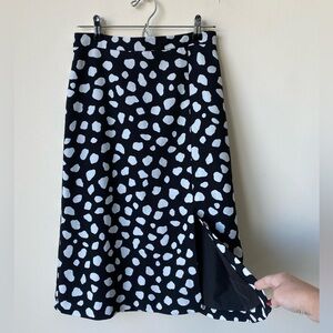 Ann Taylor Black and white polka dot flared skirt